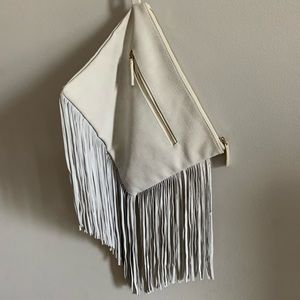 Shiraleah Cream Faux Leather Wristlet / Purse